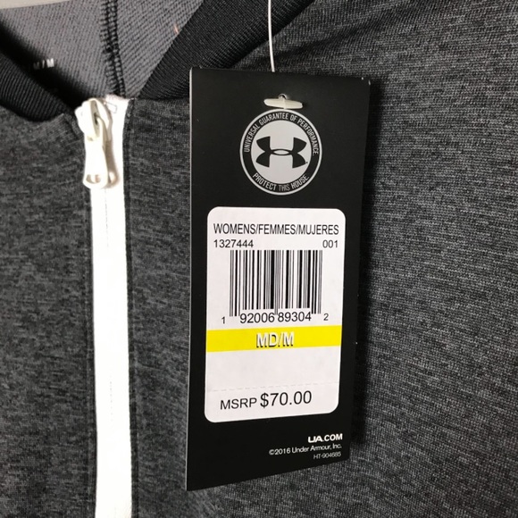 Under Armor Women’s Medium Black & Gray Hybrid Full Zip Active Sports Jacket - Picture 4 of 4